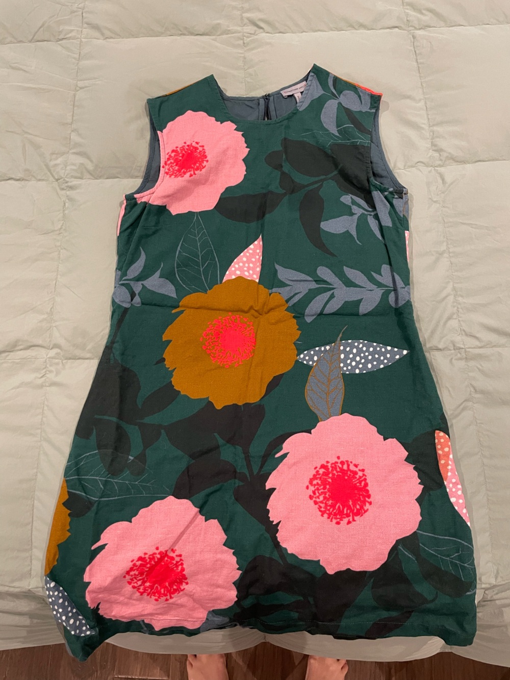 Anthropologie Green Floral Dress